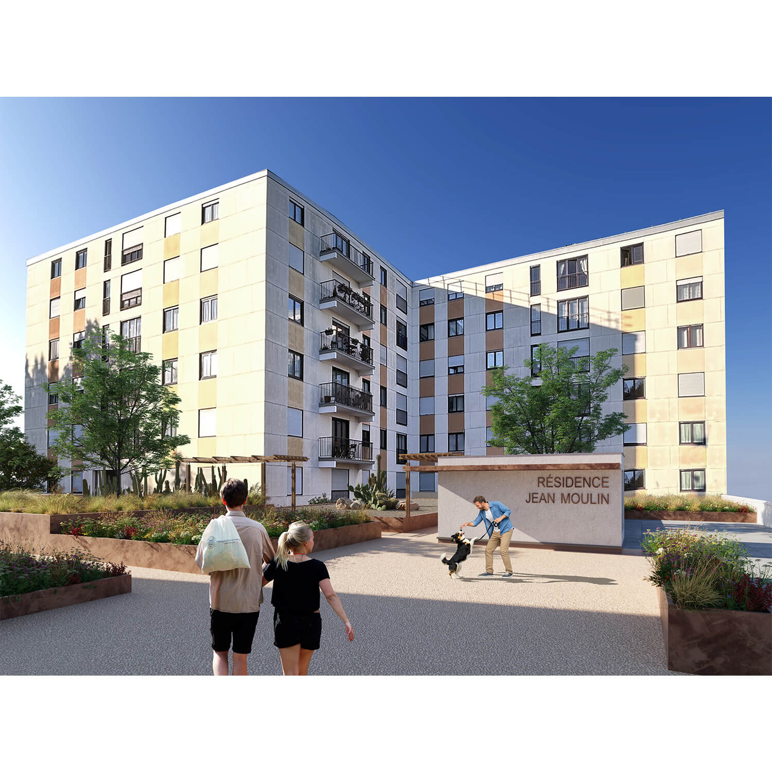 Avramova architecte_Montigny Vergers_Revalorisation des espaces extérieurs sur la dalle de parking_Projet 1